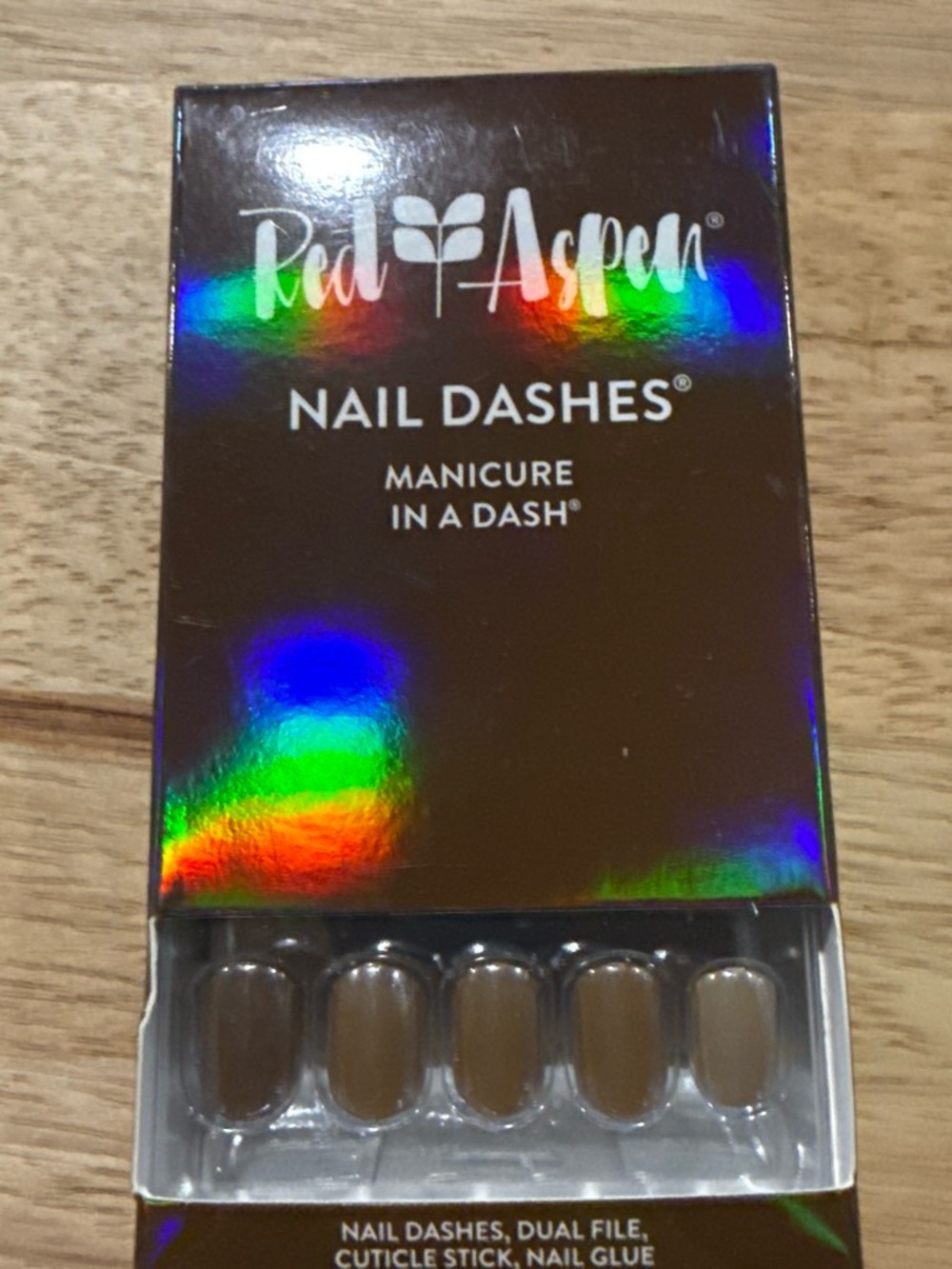 Red Aspen Nail Dashes Press-On Nails - Brown Shade